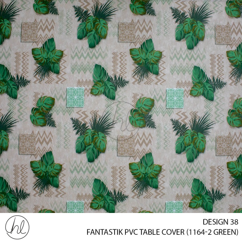 FANTASTIK PVC TABLE COVER DESIGN 38 140CM PER M GREEN