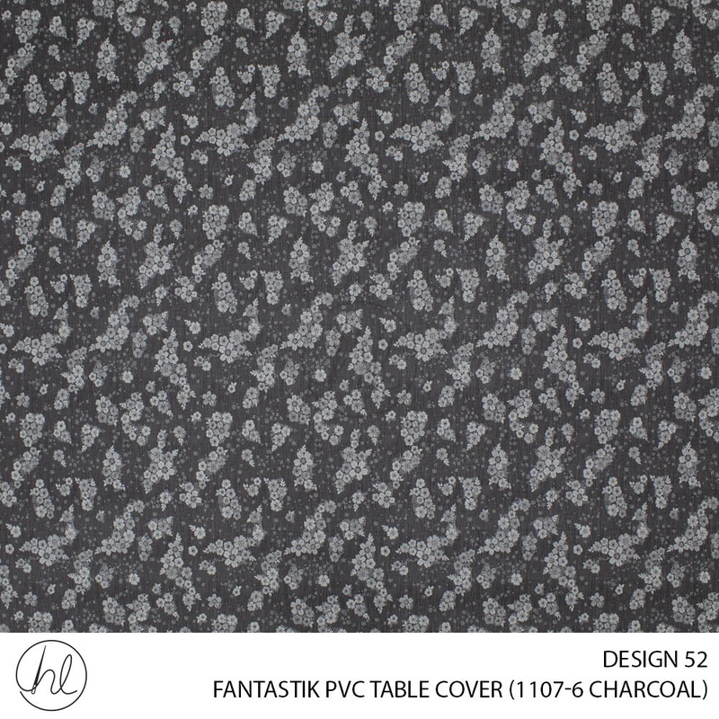 FANTASTIK PVC TABLE COVER DESIGN 52 140CM PER M CHARCOAL