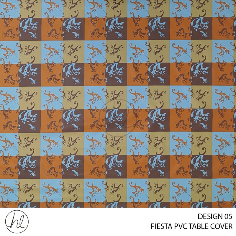 FIESTA PVC TABLE COVER DESIGN 01 140CM PER M ORANGE
