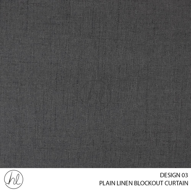 PLAIN LINEN BLOCKOUT CURTAIN DESIGN 03 280CM PER M DARK GREY
