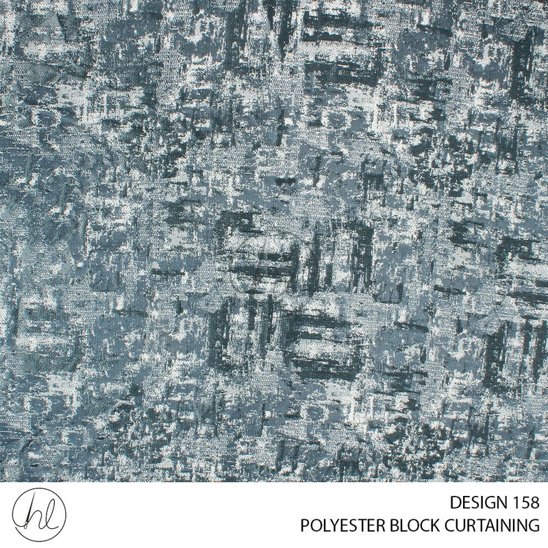POLYESTER BLOCK DESIGN 158 DARK GREY 280CM PER M BUY 10M OR MORE GET 1M