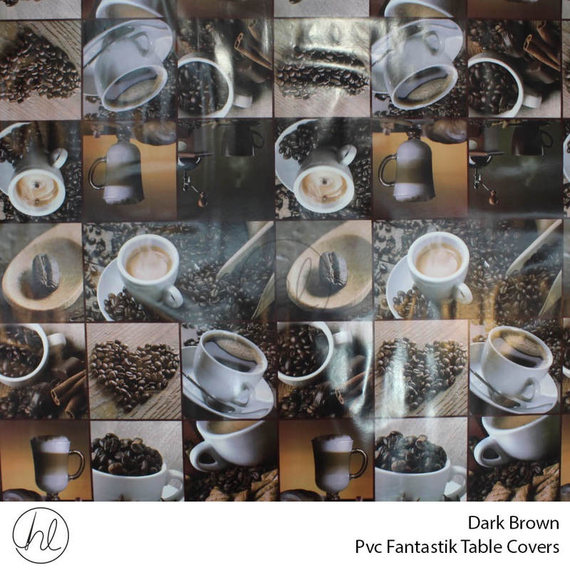 PVC FANTASTIK TABLE COVERS D/BROWN ROLL ROLL 001