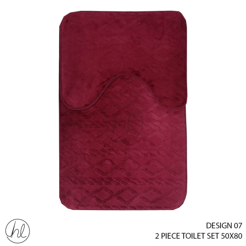 2 PIECE TOILET SET 50X80 DESIGN 07 ABY-4957 Maroon