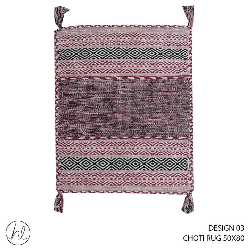 CHOTI RUG 50X80 DESIGN 03 FUCHSIA/BLACK
