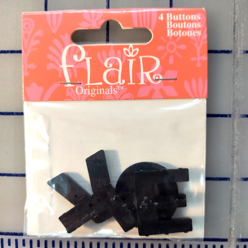 Flair Originals Love Letters 4 Buttons Black
