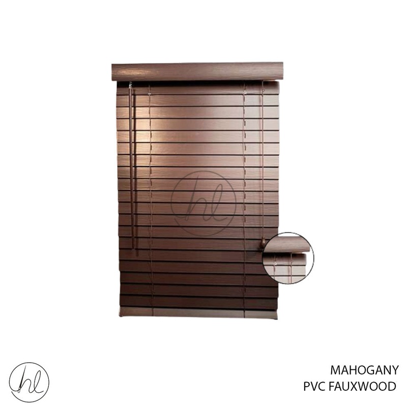 BLIND PVC FAUXWOOD 50MM MAHOGANY 120X150