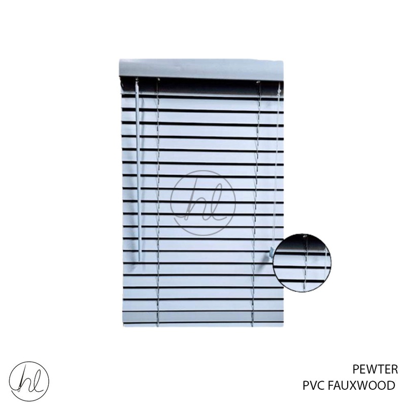 BLIND PVC FAUXWOOD 50MM PEWTER 60X90