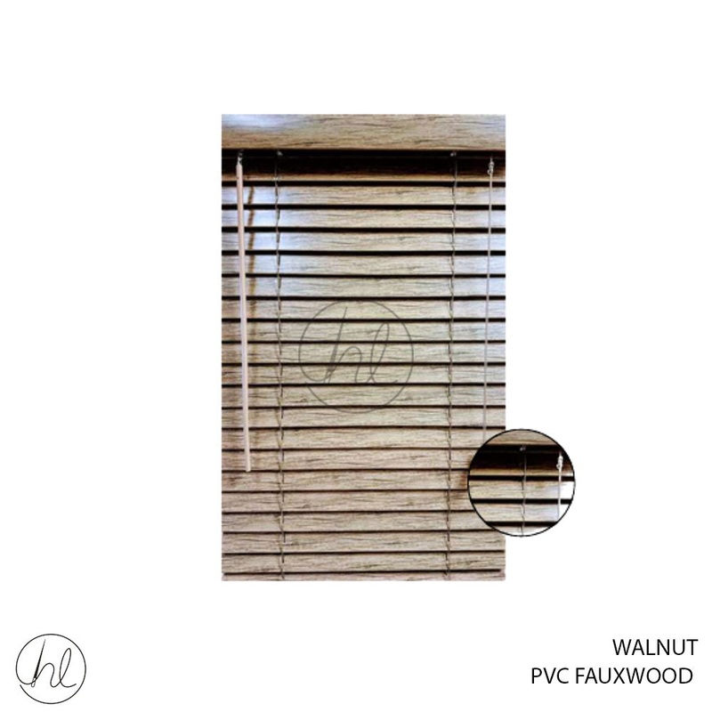 BLIND PVC FAUXWOOD 50MM WALNUT 180X200