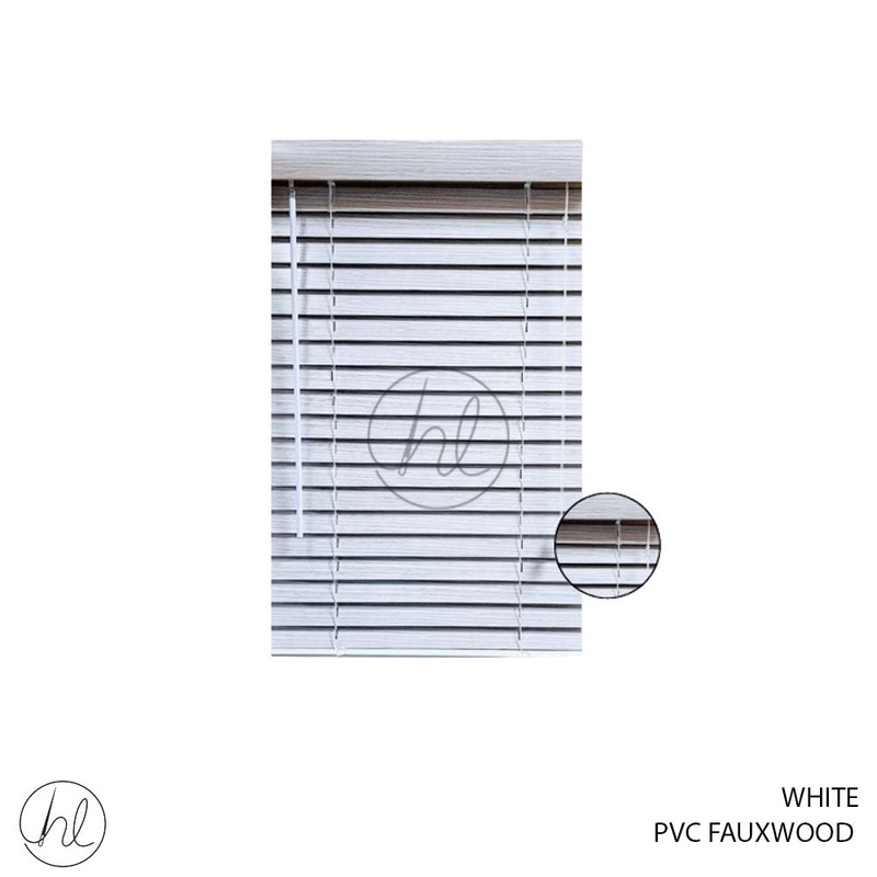 BLIND PVC FAUXWOOD 50MM WHITE 150X180