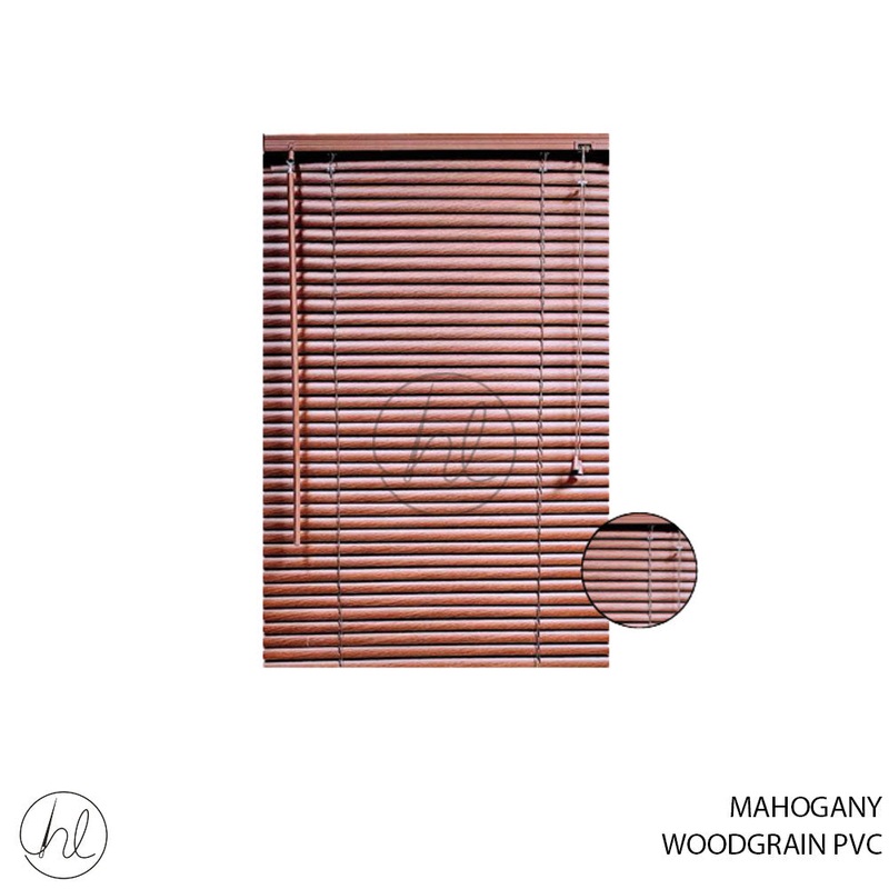 BLIND PVC WOODGRAIN 25MM MAHOGANY 150X180