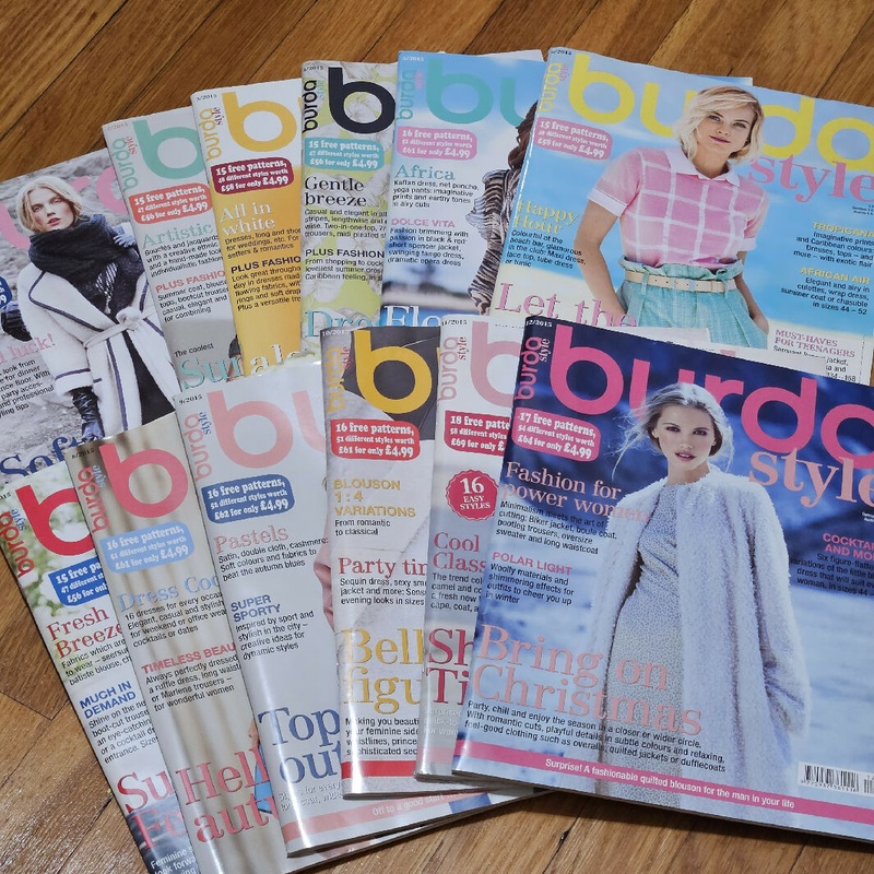 BurdaStyle 2015, English, 12 Magazines incl. Pattern Sheets