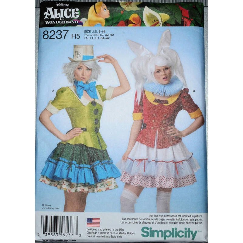 Disney Simplicity 0507 8237 Alice in Wonderland Costume Cosplay Pattern 6-14