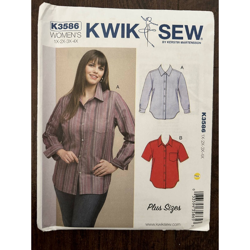 Kwik Sew Pattern No. K3586: Women's Shirt *PLUS SIZING*