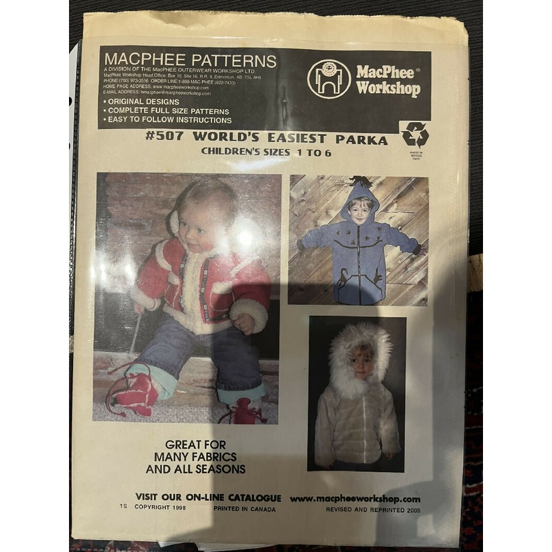 MACPHEE Patterns World's Easiest Parka for children