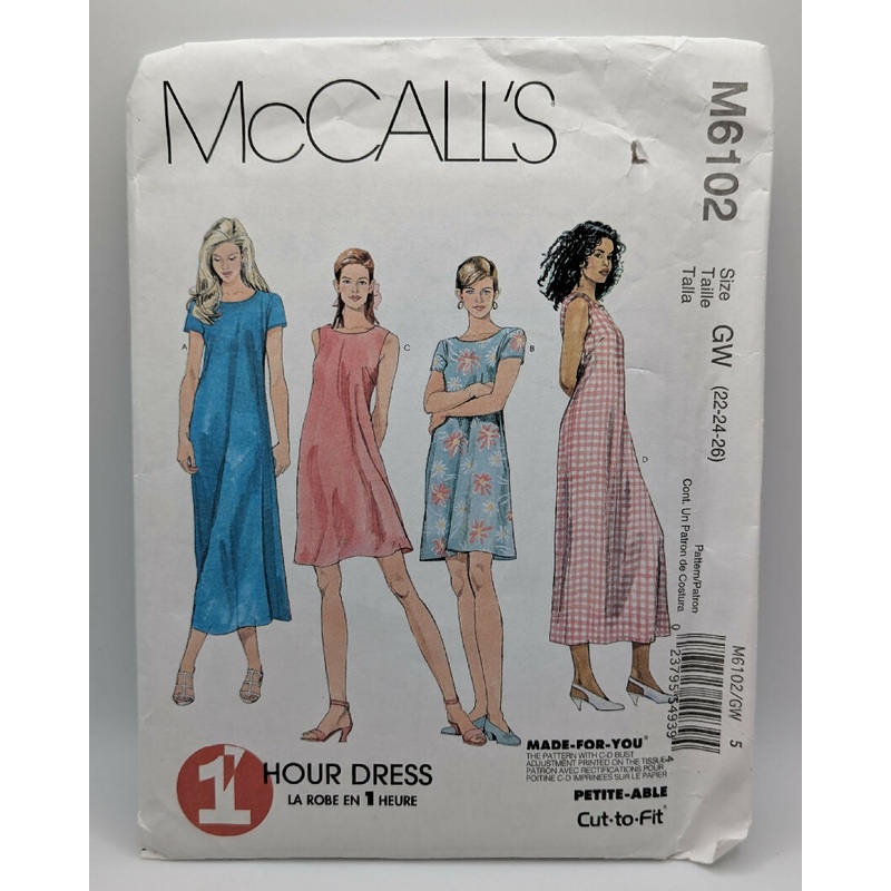 McCall's 6102 1-Hour Dress Sizes 22-26