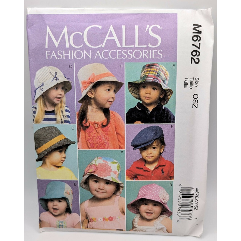 McCall's 6762 Fashion Accessories Infant/Toddlers' Hat Pattern Sizes OS