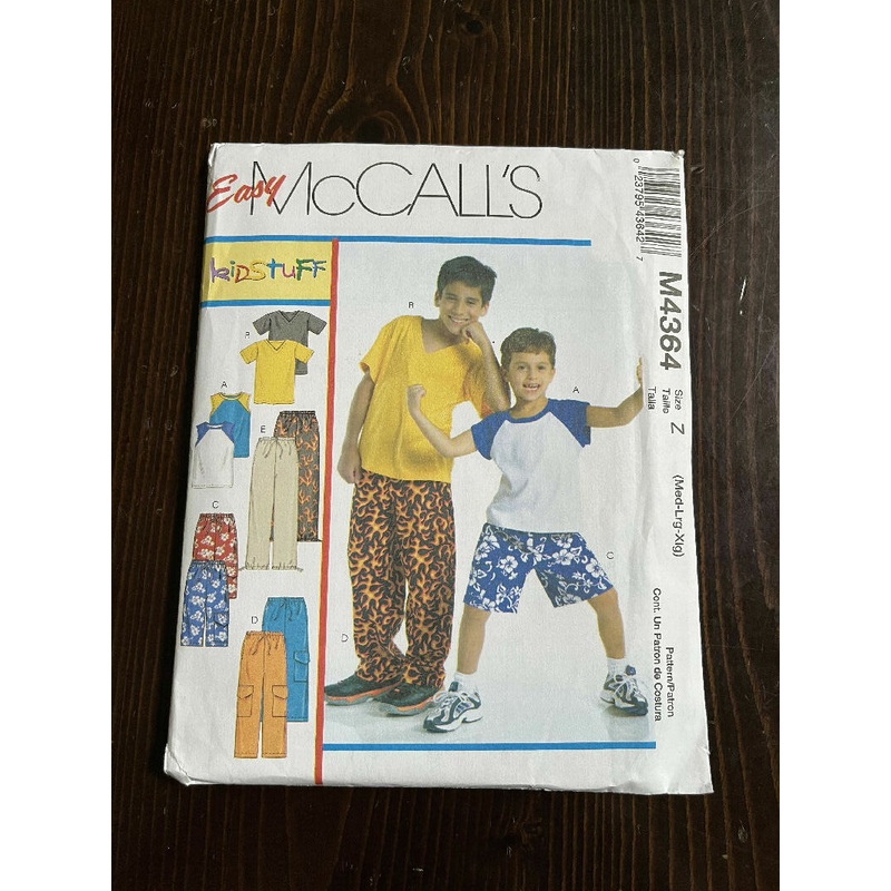 McCall's M4364 Child's T-shirt, Shorts and Pants Size Med-Lrg-Xlg