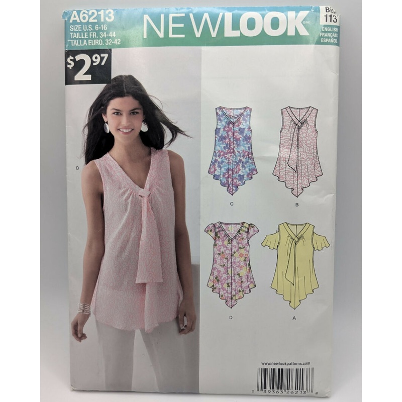 New Look A6213 Misses' Top Pattern Sizes 6-16