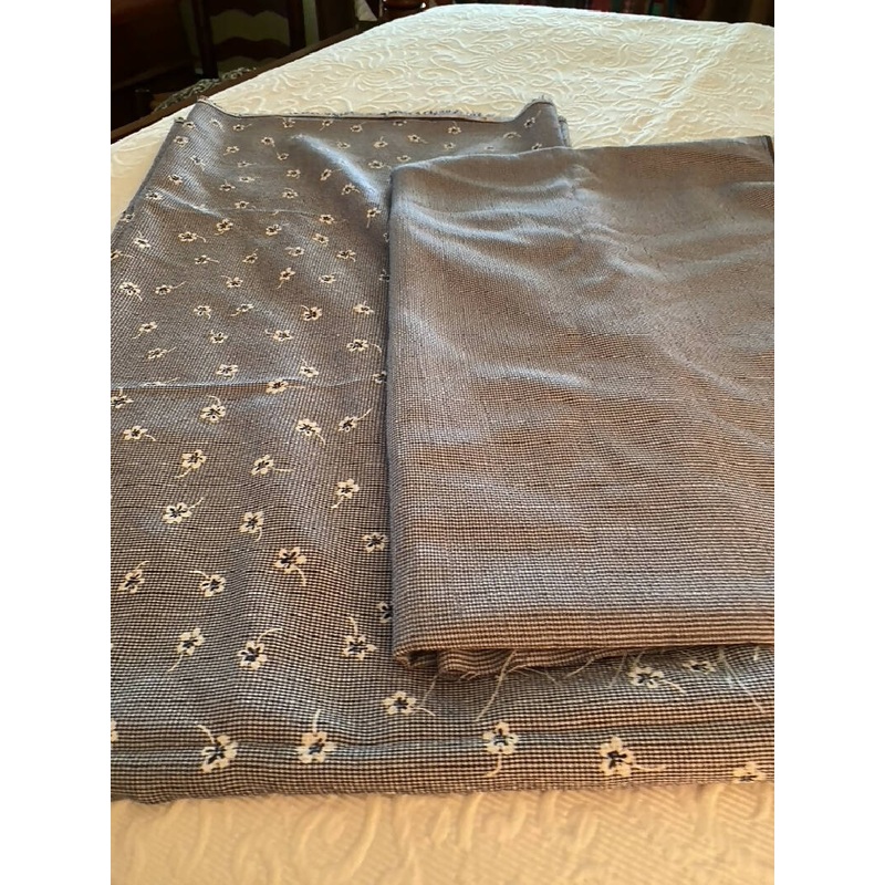 Rayon coordinates a tiny navy and white check with a matching floral coordinate.