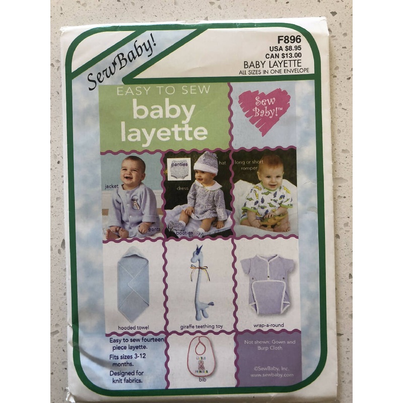 Sew Baby Pattern No. F896 - Easy to Sew Baby Layette