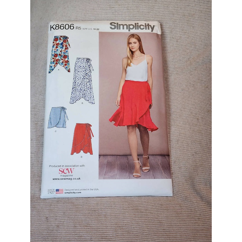 Simplcity 8606 - Misses Wrap Skirt, UC/FF, SZ 14-22
