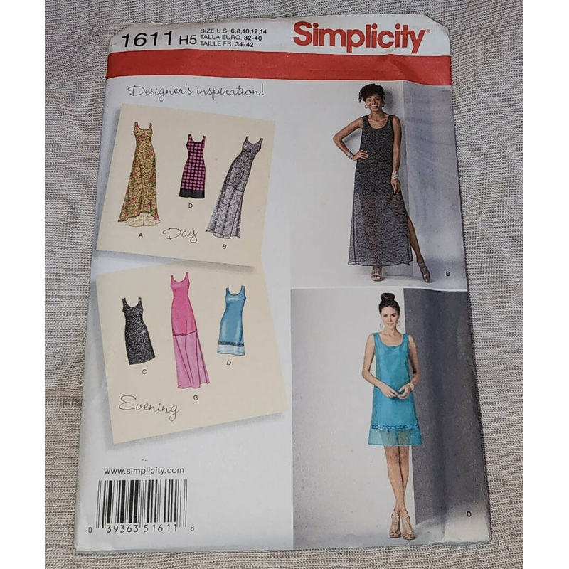 Simplicity 1611 - Misses Dress, UC/FF, SZ 6-14