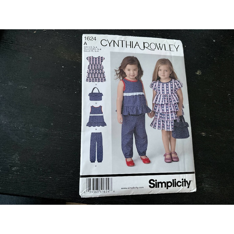 Simplicity 1624 - Cynthia Rowley Childs Pattern Set, unopened, US Sizes 1/2-4
