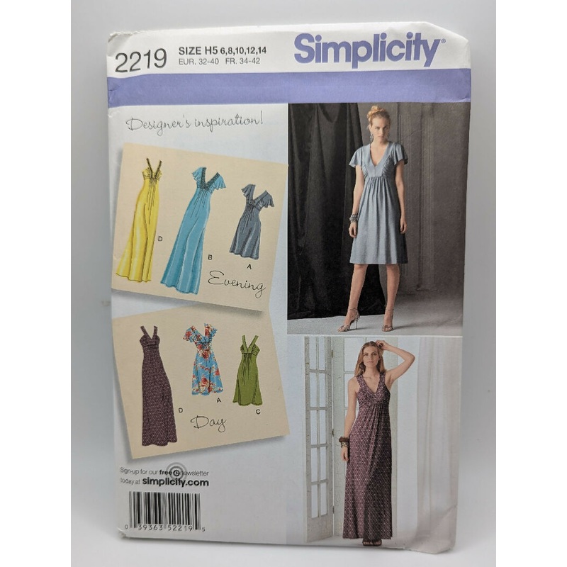 Simplicity 2219 Misses' Dress 2 Lengths Pattern Sizes 6-14