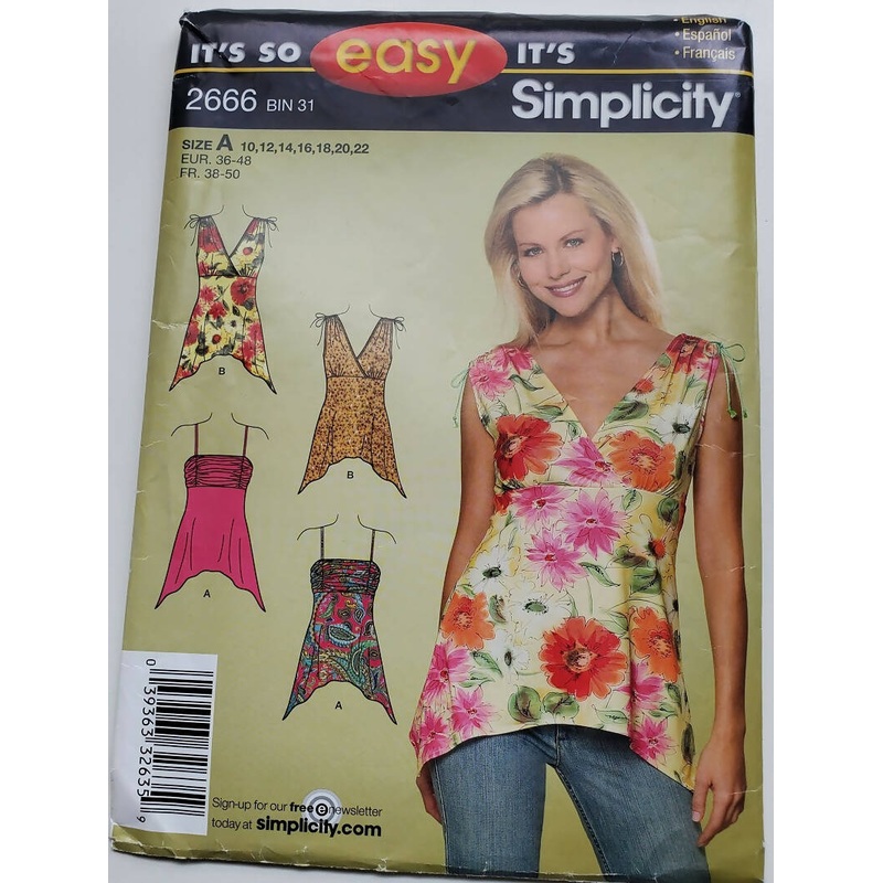 Simplicity 2666 Uncut Pattern 10-22