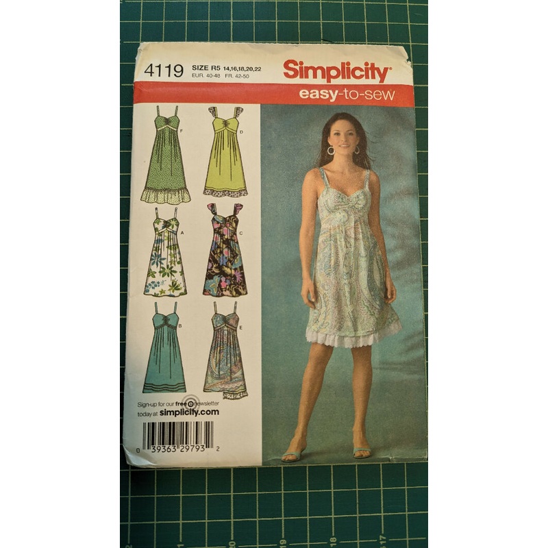 Simplicity 4119 Easy-to-Sew Dress in 3 Lengths Sewing Pattern Sizes 14-22