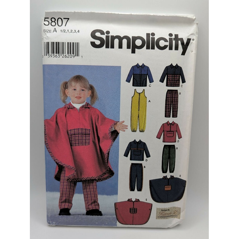 Simplicity 5807 Toddlers' Winter Coordinates Pattern Sizes 1/2-4