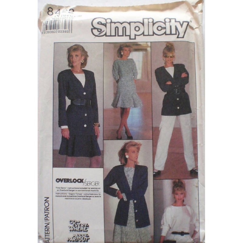 Simplicity 8422 Go Everywhere Wardrobe Pattern - Size 10-12-14, Bust 32 1/2 - 36, Uncut