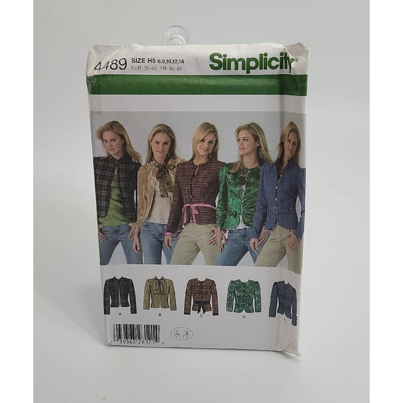 Simplicity Pattern 4489 Misses Jackets Size 6, 8, 10, 12,14