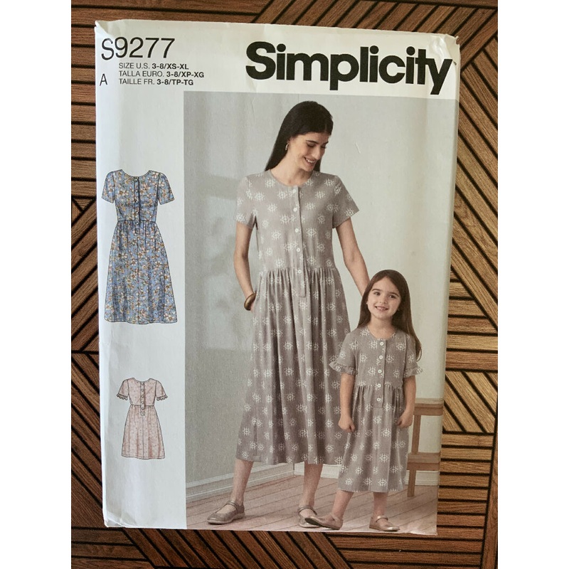 Simplicity S9277 Misses and Girls Dress Size 3-8/XS-XL Uncut/FF