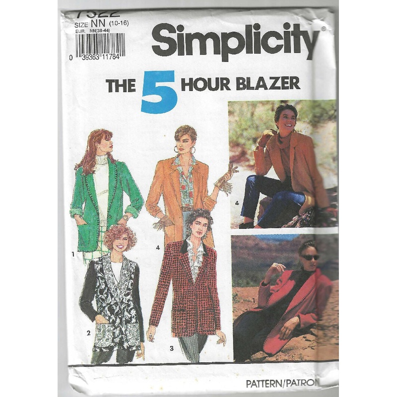 The 5 Hour Blazer by Simplicity #7522 pattern for women - uncut