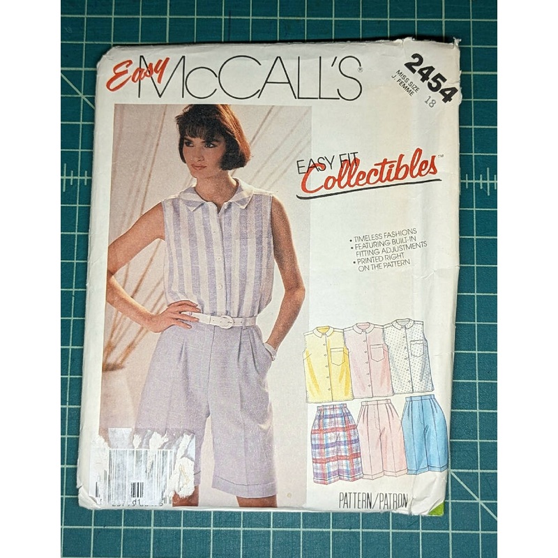 Vintage McCall's Easy Fit Collectibles Shirt & Shorts Pattern Sizes 18