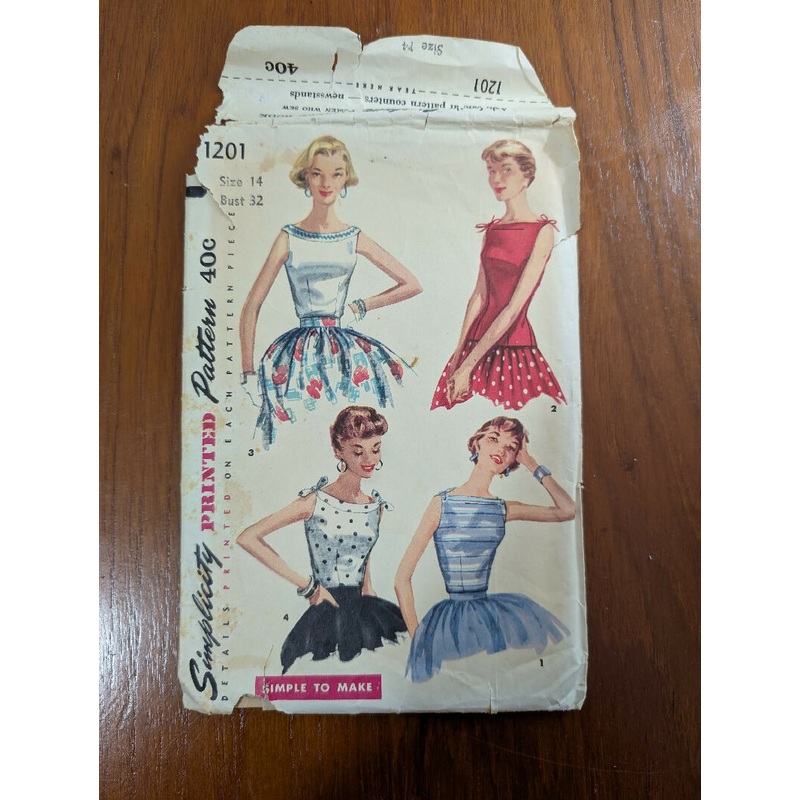 Vintage top pattern: Simplicity 1201A