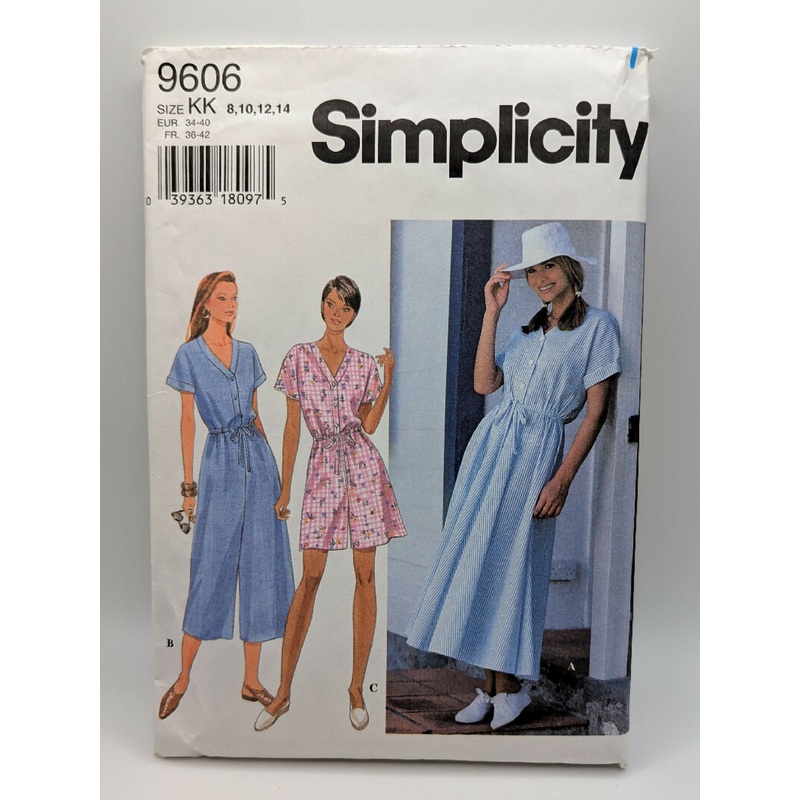 VTG Simplicity 9606 Misses' Dress & Jumpsuit Pattern Sizes 8-14