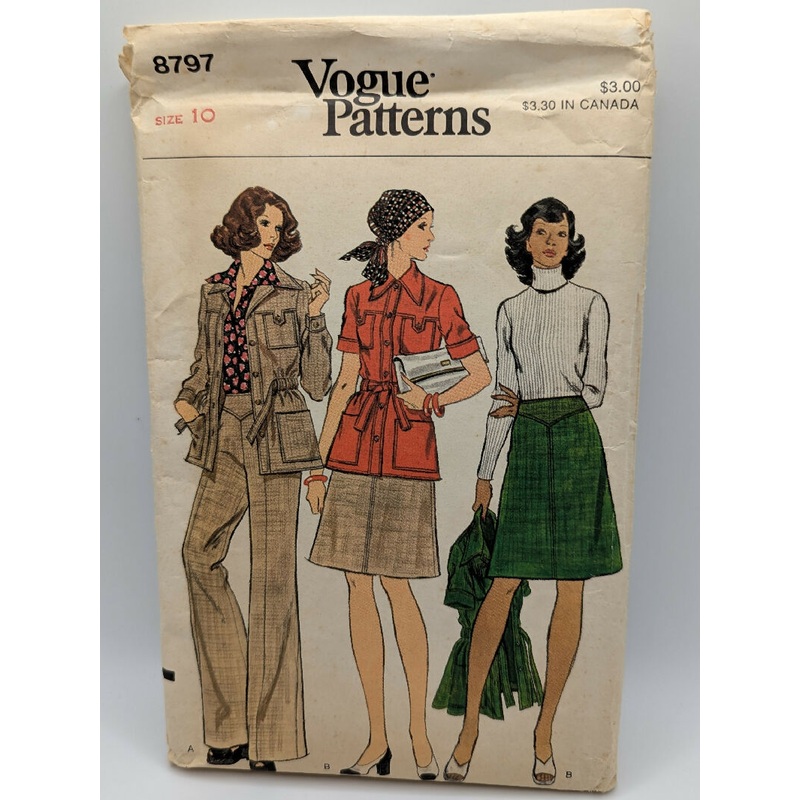 VTG Vogue Patterns 8787 Misses' Jacket, Skirt & Pants Pattern Size 10