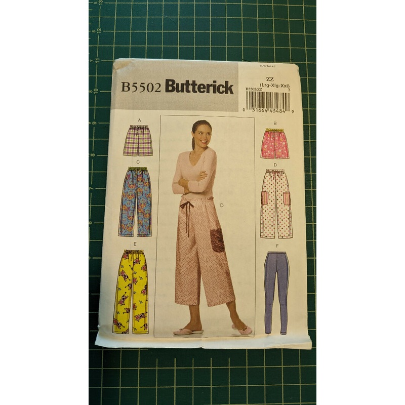 Butterick B5502 Very Easy Shorts, Pants & Leggings Pattern Sizes L-XL