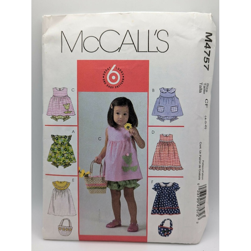 McCall's 4757 6 Looks One Easy Pattern Child's Coordinates Pattern Sizes 4-6