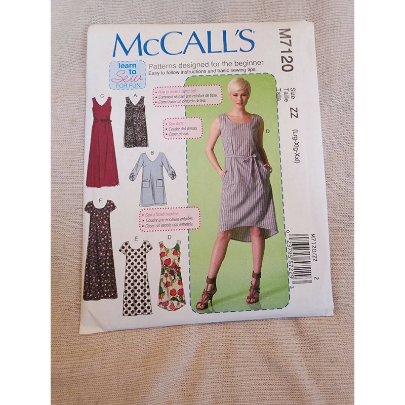 McCall's 7120- Misses Dresses, UC/FF, SZ lrg-xxl