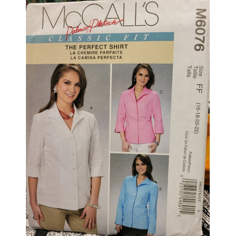 McCall's M6076 Women's Blouse Pattern Size 16-22