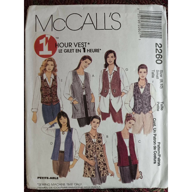 McCalls 2260 Pattern: 1-hour vest
