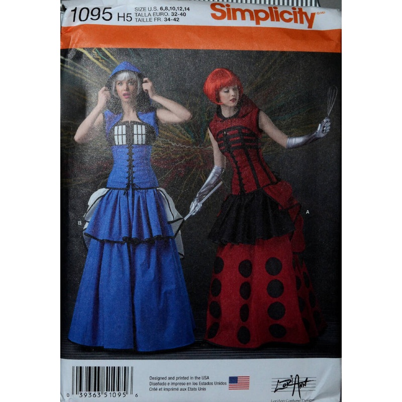 Simplicity 1095 Dr. Who Tardis Dress Costume Sewing Pattern New, Uncut