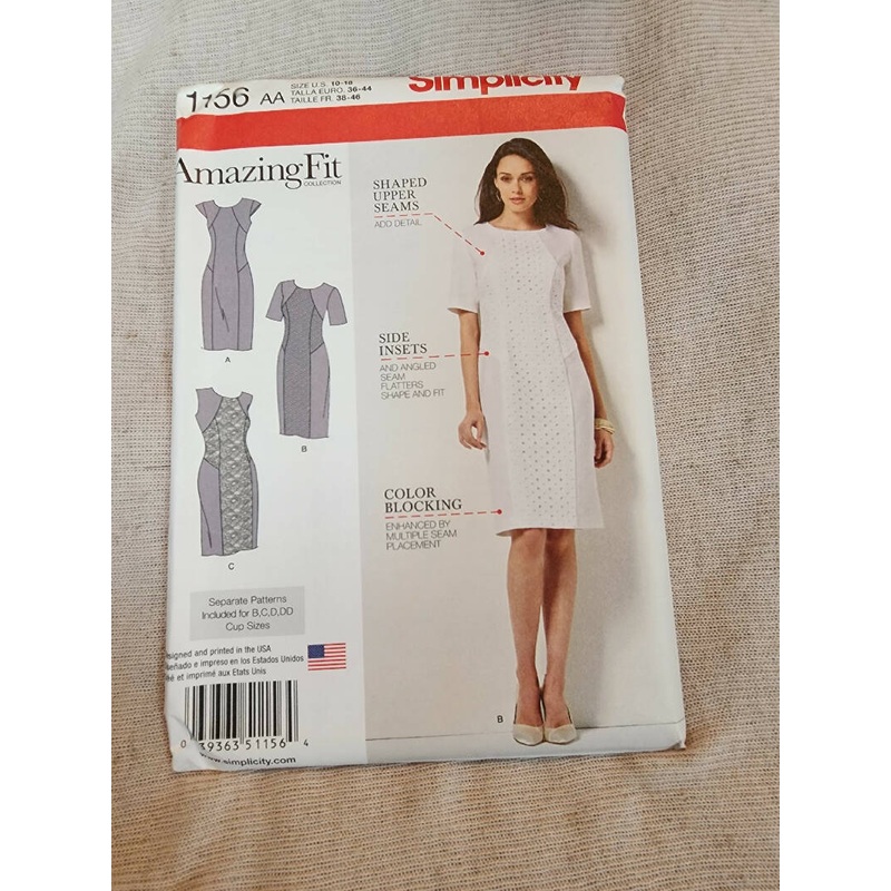 Simplicity 1156 - Misses Dress, UC/FF, SZ 10-18