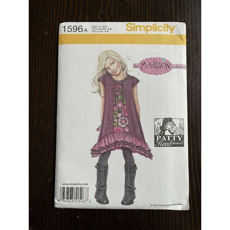 Simplicity 1596 Child's/Girl's Layered Ruffle Hem Dress