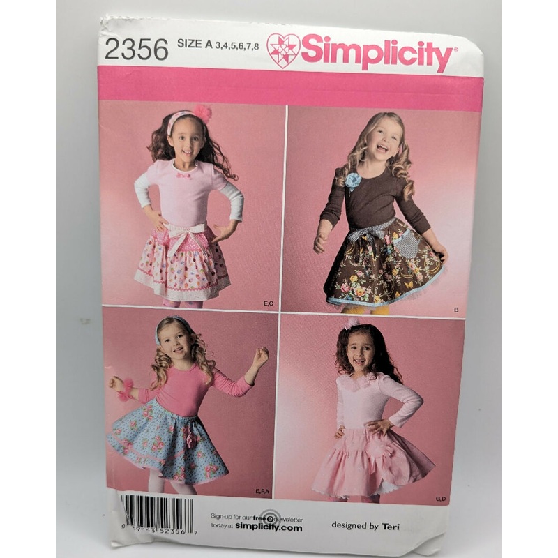 Simplicity 2356 Child's Skirt, Slip & Accessories Pattern Sizes 3-8