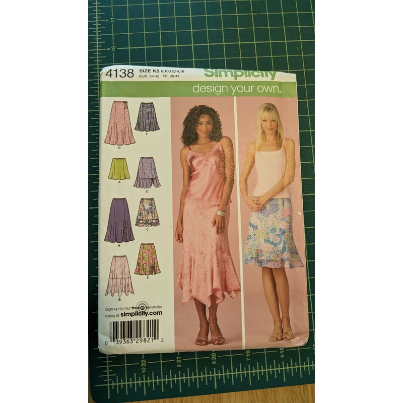Simplicity 4138 Design Your Own Skirt Sewing Pattern Sizes 8-16