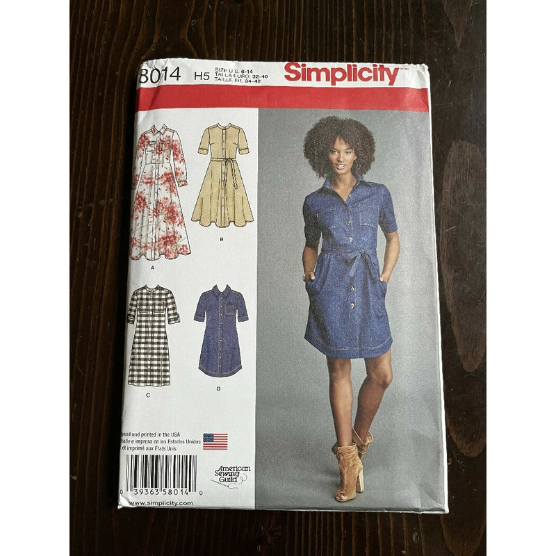Simplicity 8014 Misses Shirt Dress